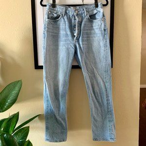 Agolde Riley High Rise Straight Crop in "Blur"